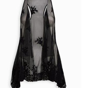 TORRID Black embroidered lace mesh vest Size 1 (xl)